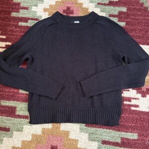 Divided Black Crop Knit Sweater